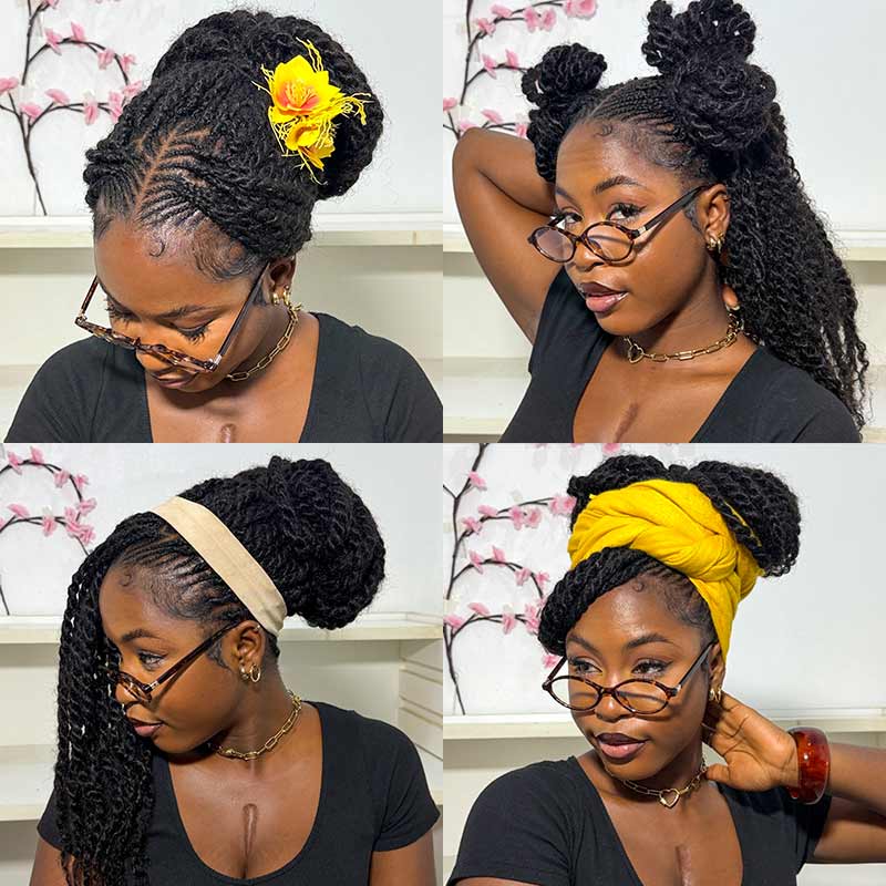 QVR No Short Hair Upgraded Afro Kinky Bulk Human Hair for Braiding & Mini Twists