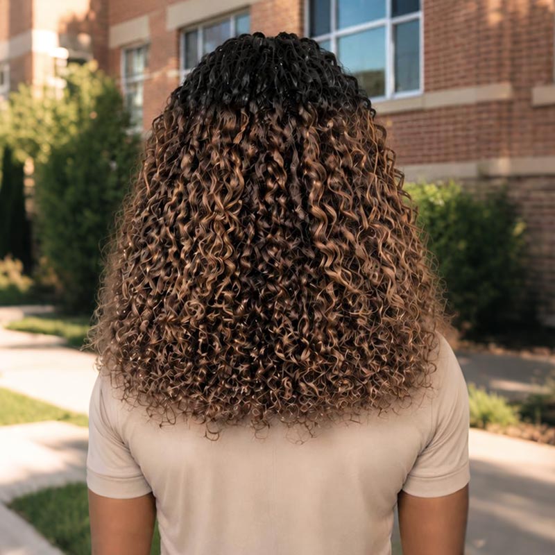QVR Honey Caramel Mixed Highlights Feather Crochet Human Hair Twist Curly Miracle Knots Crochet Weave Hair Extensions