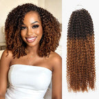 QVR Ombre #T4/30 Human Crochet Hair Afro Kinky Curly Machine Made Feather Crochet Hairstyle