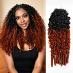 QVR Burmese Curly Feather Crochet Human Hair #T1B/350 Miracle Knots Machine Made Crochet Weave Hair Extensions