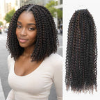 QVR Brown Highlight Feather Crochet Human Hair #P1B/4 Afro Kinky Curly Machine Made Crochet Weave Hair Extensions