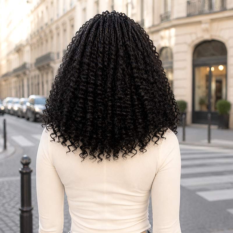 QVR Afro Kinky Curly Human Bulk Hair Extensions for Boho Knotless Braiding