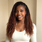 QVR Ombre Brown #T1B/30 Afro kinky Bulk Human Hair for Braiding & Twists