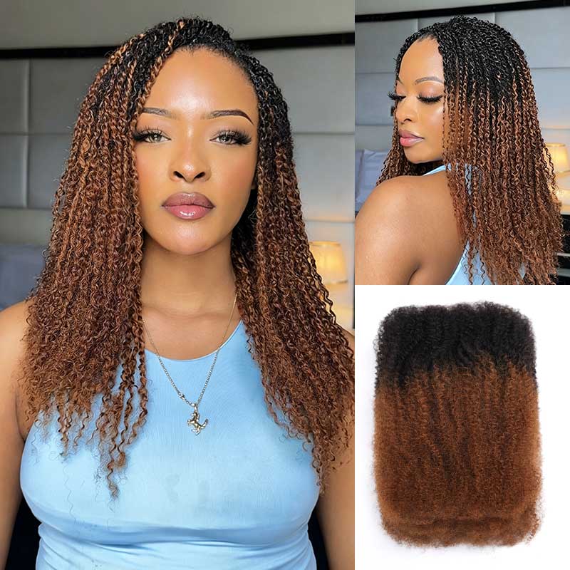 QVR Natural Black Afro kinky Bulk Hair Extensions For Braiding Dreadlock Human Hair