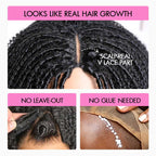 QVR Glueless Spiral Coily Curly V Part Wig Beginner Friendly Short Bob Wigs