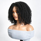 QVR Glueless Spiral Coily Curly V Part Wig Beginner Friendly Short Bob Wigs