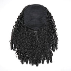 QVR Drawstring Ponytail Extension Burmese Curly Human Hair Ponytail Hairstyle