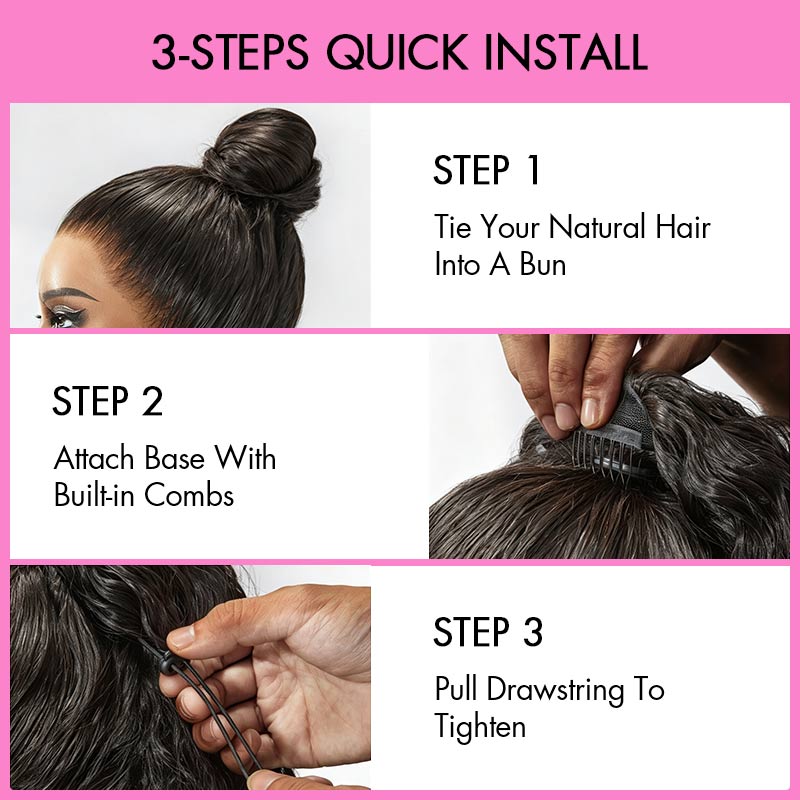 QVR Drawstring Ponytail Extension Burmese Curly Human Hair Ponytail Hairstyle