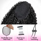 QVR Drawstring Ponytail Extension Burmese Curly Human Hair Ponytail Hairstyle