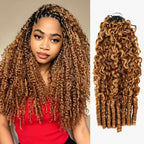 QVR Burmese Curly Feather Crochet Human Hair Highlight #P27/30 Miracle Knots Crochet Weave Hair Extensions