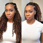 QVR Burmese Curly Feather Crochet Human Hair Highlight #P4/30 Miracle Knots Crochet Weave Hair Extensions