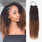 QVR Premium Chinese Hair Small Kinky Curly Virgin Human Crochet Hair Ombre #T2/30 Machine Made Feather Crochet Hairstyles