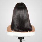 QVR Straight V Part Short Bob Human Hair Wig Realistic Hairline and Soft High-quality Hair