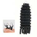 QVR Deep Wave Feather Crochet Human Hair with Sprial Ends Machine Made Crochet Weave Hair Extensions