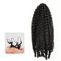 QVR Kinky Straight Feather Crochet Human Hair with Sprial Ends Machine Made Crochet Weave Hair Extensions