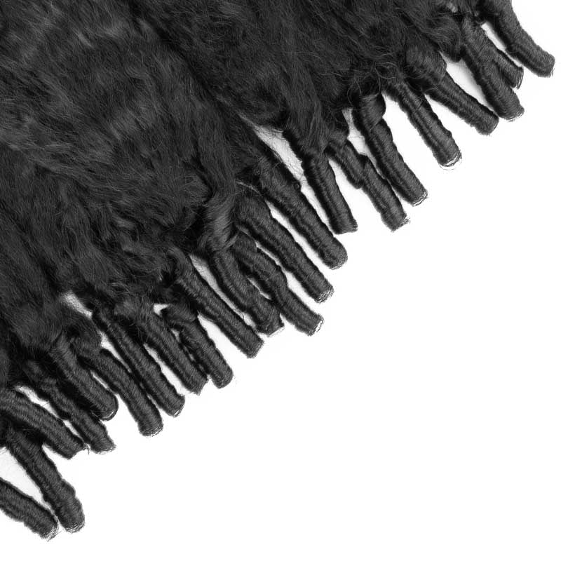 QVR Kinky Straight Feather Crochet Human Hair with Sprial Ends Machine Made Crochet Weave Hair Extensions