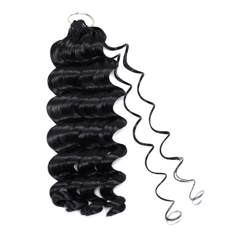 QVR Loose Deep Wave Feather Crochet Human Hair with Spring Curl Ends Machine Made Crochet Weave Hair Extensions