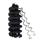 QVR Loose Deep Wave Feather Crochet Human Hair with Spring Curl Ends Machine Made Crochet Weave Hair Extensions