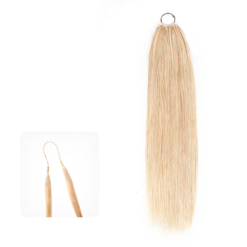 QVR Silk Straight Feather Crochet Human Hair Platinum Blonde #1001 Machine Made Crochet Weave Hair Extensions