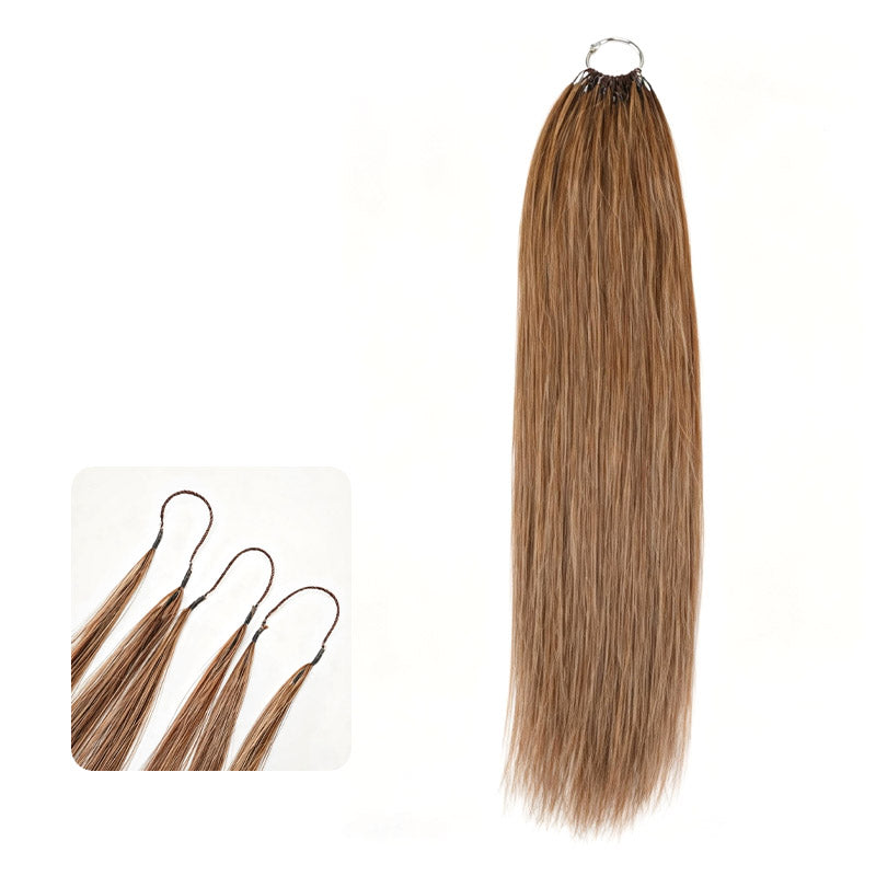 QVR Silk Straight Feather Crochet Human Hair Light Brown #6 Machine Made Crochet Weave Hair Extensions