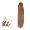 QVR Silk Straight Feather Crochet Human Hair Light Brown #6 Machine Made Crochet Weave Hair Extensions