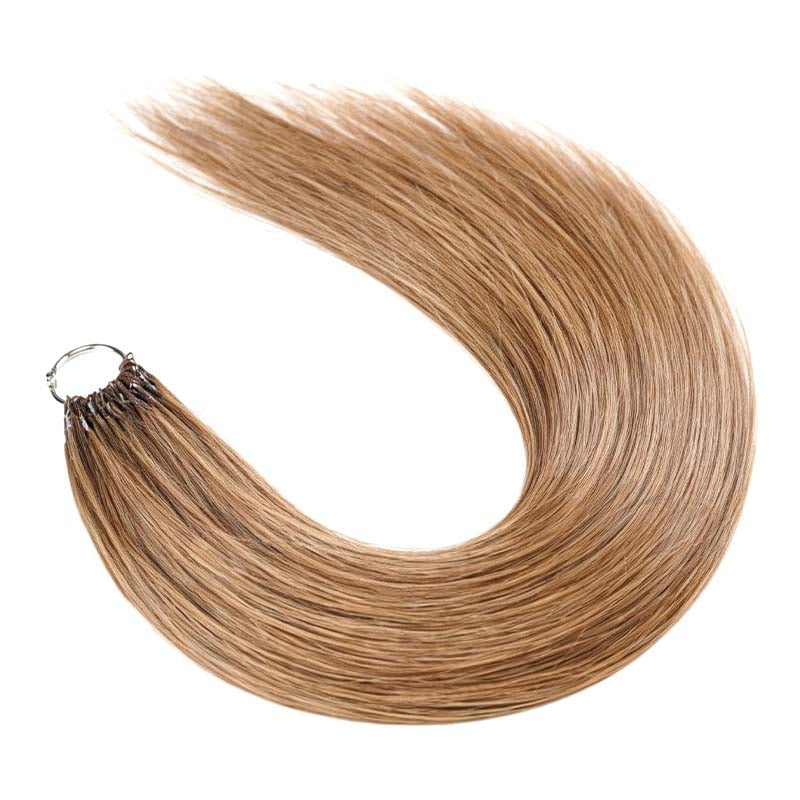 QVR Silk Straight Feather Crochet Human Hair Light Brown #6 Machine Made Crochet Weave Hair Extensions