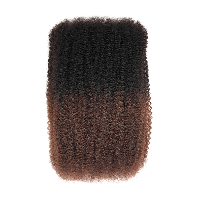 QVR Ombre Brown #T1B/4 Afro kinky Bulk Human Hair for Braiding & Twists