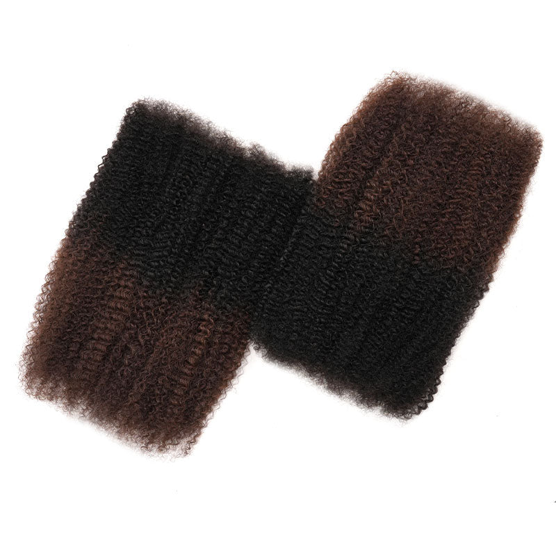 QVR Ombre Brown #T1B/4 Afro kinky Bulk Human Hair for Braiding & Twists