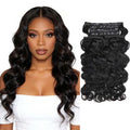 QVR Invisible Body Wave PU Clip In Hair Extensions 9PCS 5PCS Volumizer Human Hair