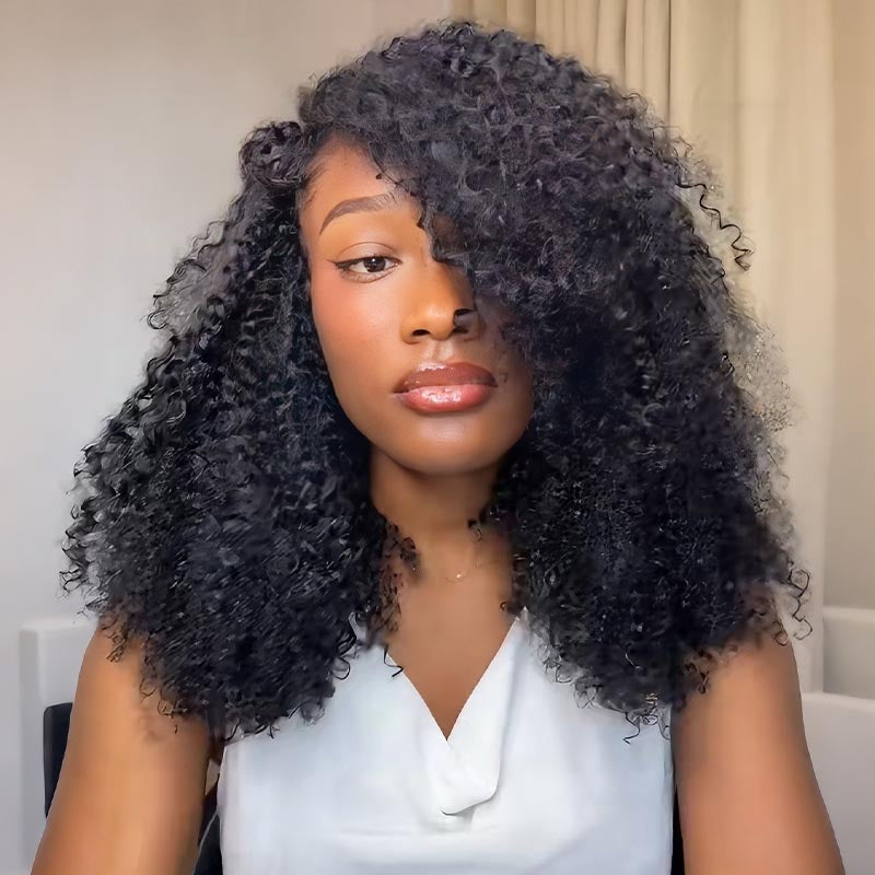 Full Head Crochet Only $99-QVR Tight Curly Feather Crochet Human Hair