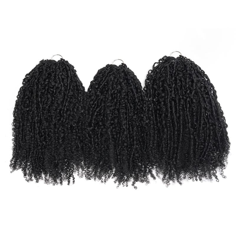 QVR Afro Twist Curly Crochet Hair Natural Black Machine Made Feather Crochet Human Hair Extension