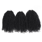 QVR Afro Twist Curly Crochet Hair Natural Black Machine Made Feather Crochet Human Hair Extension