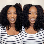 QVR Burmese Kinky Curly Crochet Hair Machine Made Natural Black Natural Curls Feather Human Hair Extension