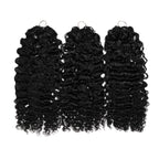 QVR Water Deep Wave Feather Crochet Human Hair Natural Black Miracle Knots Crochet Weave Hair Extensions