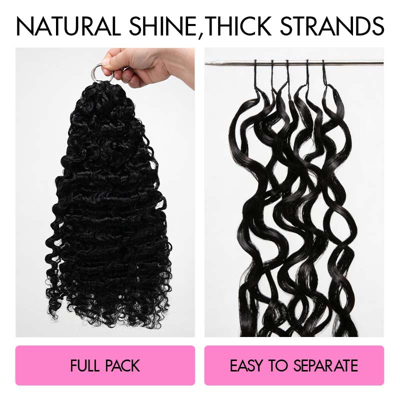 QVR Water Deep Wave Feather Crochet Human Hair Natural Black Miracle Knots Crochet Weave Hair Extensions