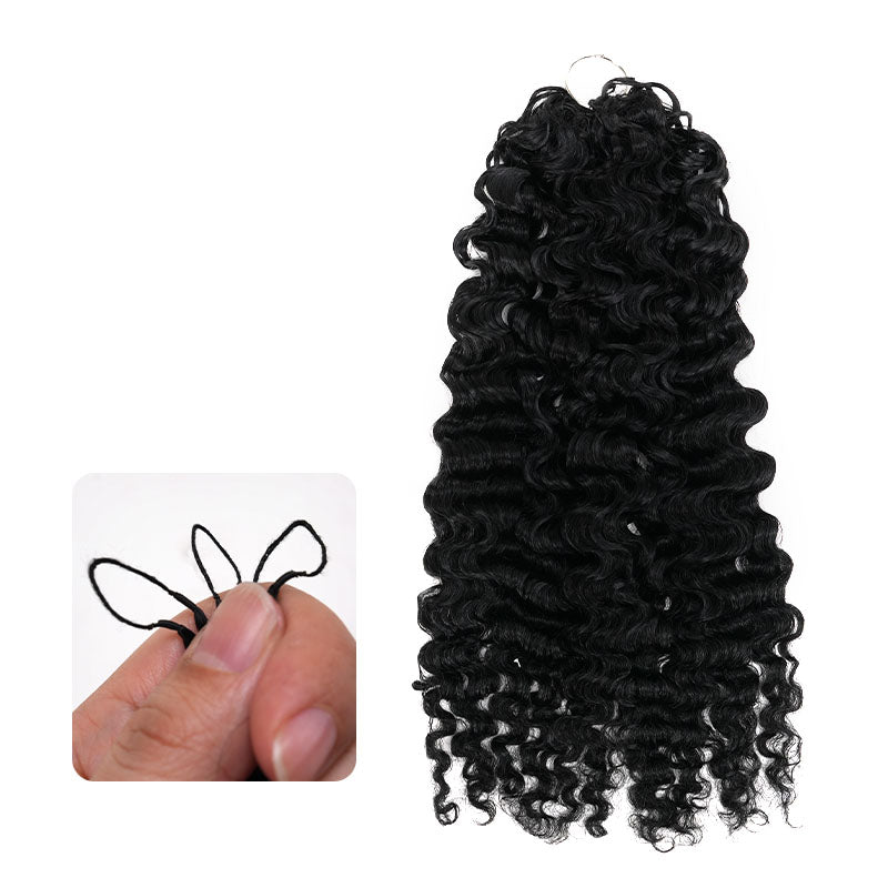 QVR Water Deep Wave Feather Crochet Human Hair Natural Black Miracle Knots Crochet Weave Hair Extensions