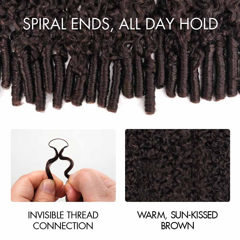 QVR Burmese Curly Feather Crochet Human Hair Dark Brown Machine Made Crochet Weave Hair Extensions