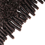 QVR Burmese Curly Feather Crochet Human Hair Dark Brown Machine Made Crochet Weave Hair Extensions