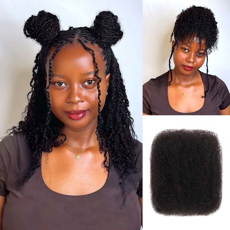 QVR Brazilian Remy Hair Afro kinky Bulk Human Hair For Braiding Dreadlock Hair