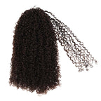 QVR Burmese Kinky Curly Feather Crochet Human Hair Dark Brown Miracle Knots Crochet Weave Hair Extensions