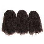 QVR Burmese Kinky Curly Feather Crochet Human Hair Dark Brown Miracle Knots Crochet Weave Hair Extensions