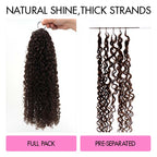QVR Burmese Kinky Curly Feather Crochet Human Hair Dark Brown Miracle Knots Crochet Weave Hair Extensions
