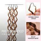 QVR Water Wave Feather Crochet Human Hair Highlight #P4/27 Miracle Knots Crochet Weave Hair Extensions