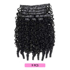 QVR Burmese Curly PU Clip In Hair Extensions 9PCS 5PCS Volumizer Human Hair