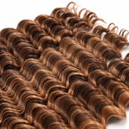 QVR Deep Wave Feather Crochet Human Hair Highlight #P4/27 Miracle Knots Crochet Weave Hair Extensions