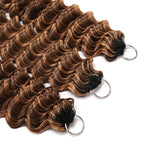 QVR Deep Wave Feather Crochet Human Hair Highlight #P4/27 Miracle Knots Crochet Weave Hair Extensions