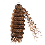 QVR Deep Wave Feather Crochet Human Hair Highlight #P4/27 Miracle Knots Crochet Weave Hair Extensions