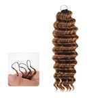 QVR Deep Wave Feather Crochet Human Hair Highlight #P4/27 Miracle Knots Crochet Weave Hair Extensions