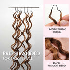 QVR Deep Wave Feather Crochet Human Hair Highlight #P4/27 Miracle Knots Crochet Weave Hair Extensions