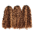 QVR Twist Curly Feather Crochet Human Hair Highlight #P4/27 Miracle Knots Crochet Weave Hair Extensions